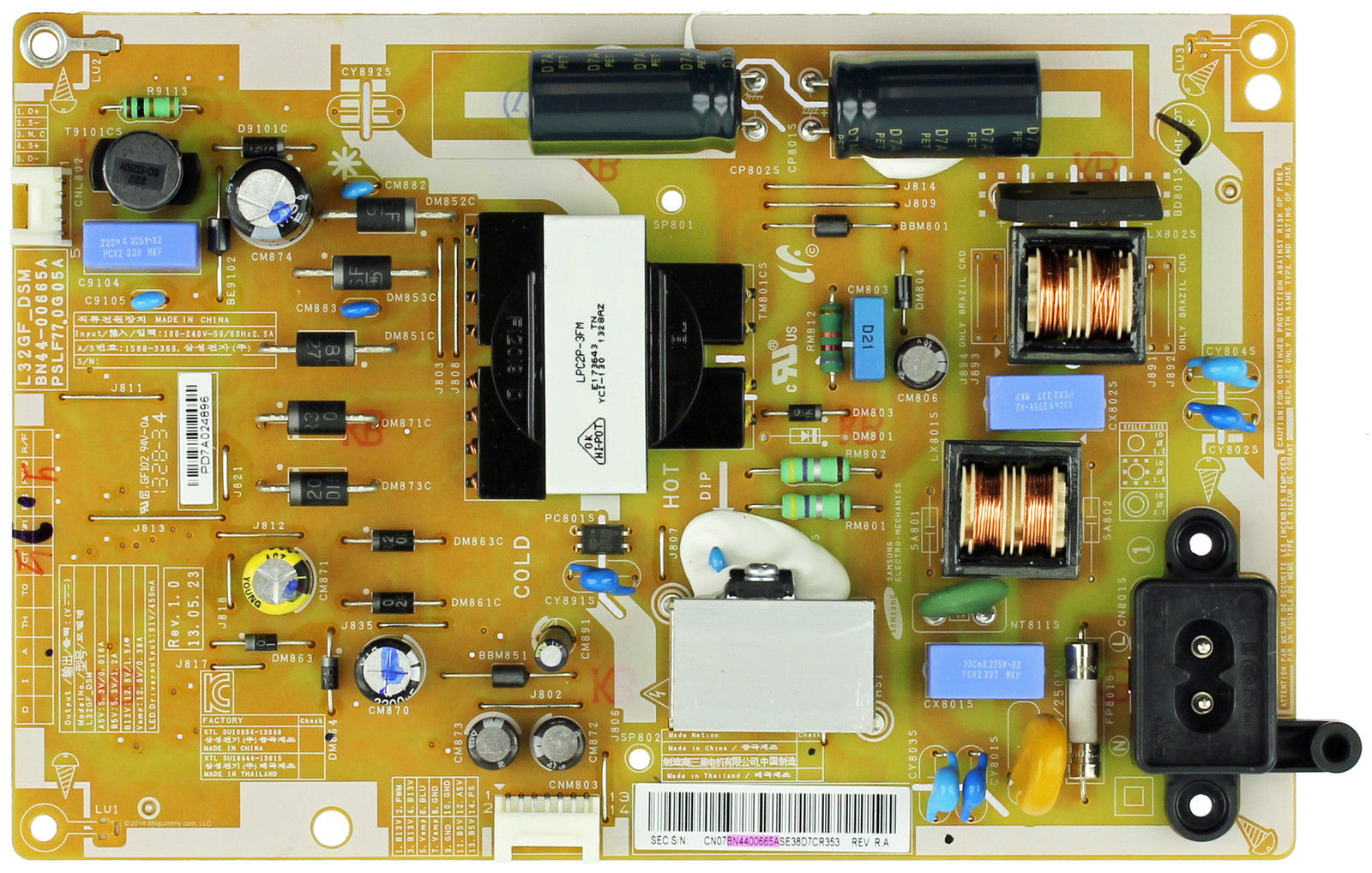 Samsung BN44-00665A (L32GF_DSM) Power Supply / LED Board tested